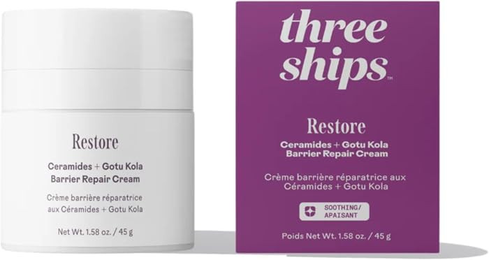 Three Ships - Restore Ceramides + Gotu Kola Barrier Repair Cream | Moisturize, Comfort, Soothe Sk... | Amazon (US)