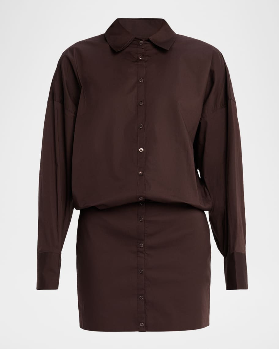 Cynthia Stretch-Cotton Mini Shirtdress | Neiman Marcus