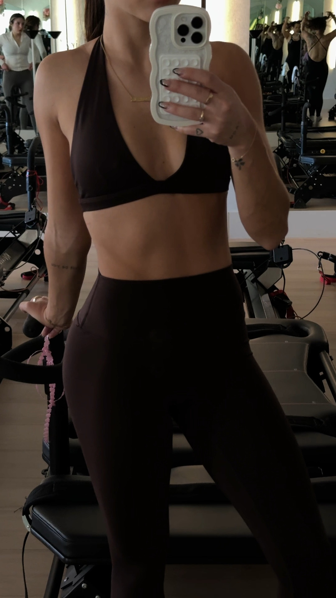 Crop shop boutique ootd. It looks like they are out of stock on the brown top but I love this set. Celine top i linked and the bottoms are the serenity line. 🤎