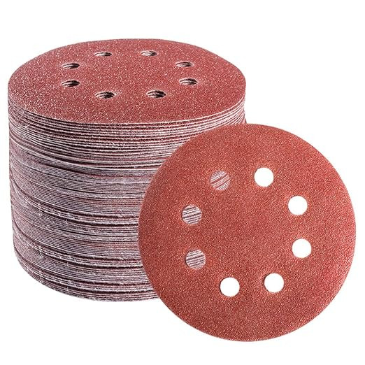 S SATC 72 PCS 5 Inch 8 Hole Hook and Loop Adhesive Sanding Discs Sandpaper for Random Orbital San... | Amazon (US)