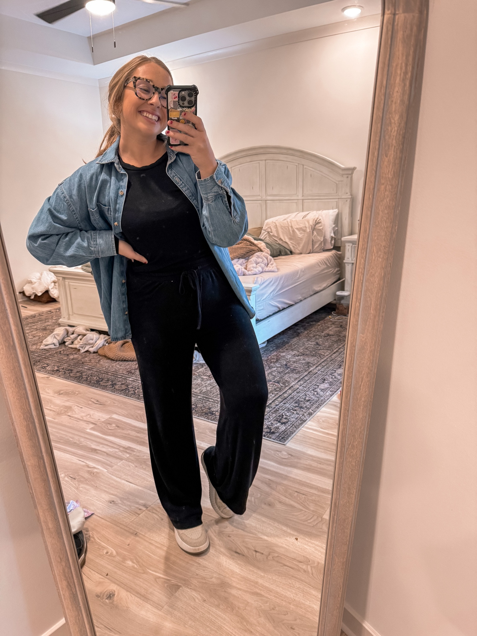 Amazon lounge set - casual wear - denim shirt - 2 piece set - winter outfit 2025 

#LTKHoliday #LTKSeasonal #LTKSaleAlert