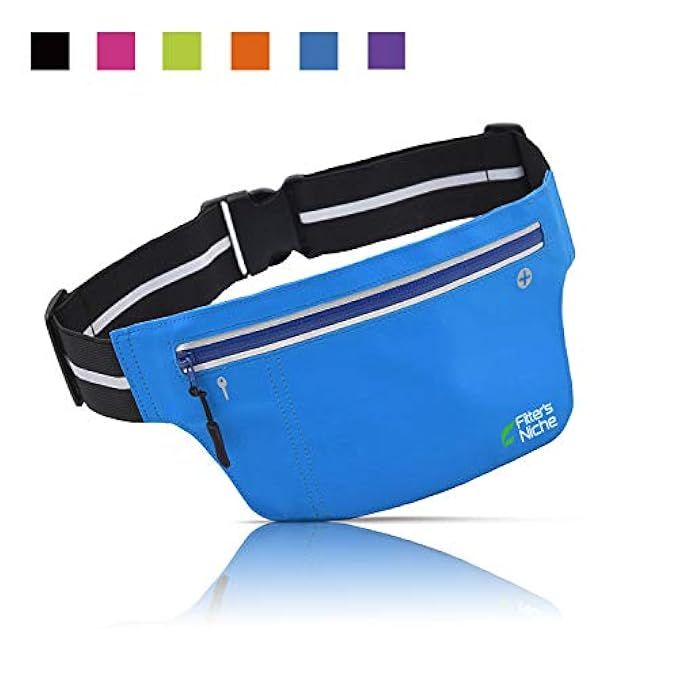 fitter's niche Ultra Slim Fanny Waist Pack Running Belt, Water Resistant Lightweight Bounce Free Fit | Amazon (US)