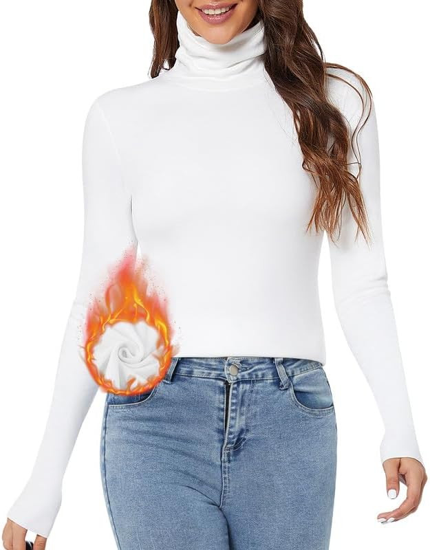 SIMIYA Womens Turtleneck Long Sleeve Shirts for Women Fall Winter Fashion Stretchy Base Layer The... | Amazon (US)