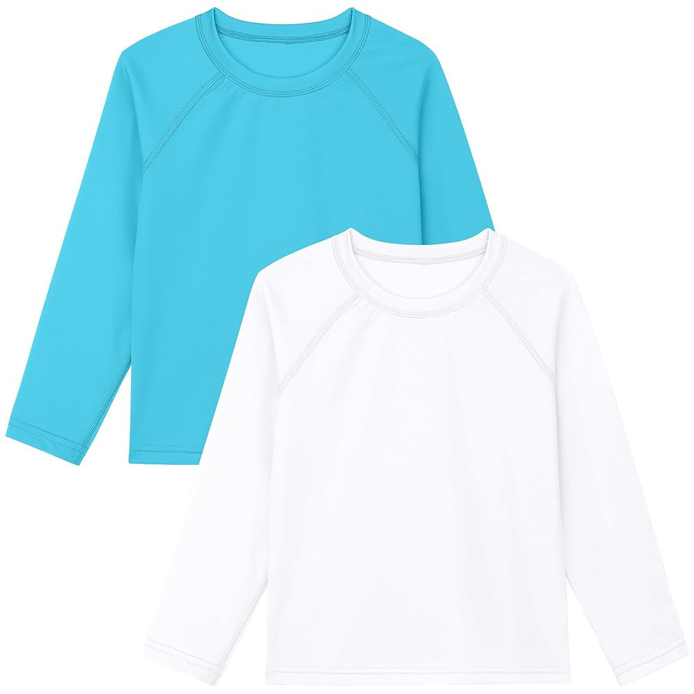 Poroka 2 Pack Baby and Toddler Boys' UPF 50+ Long-Sleeve Rashguards Baby Boy Quick Dry Swim Shirt... | Amazon (US)
