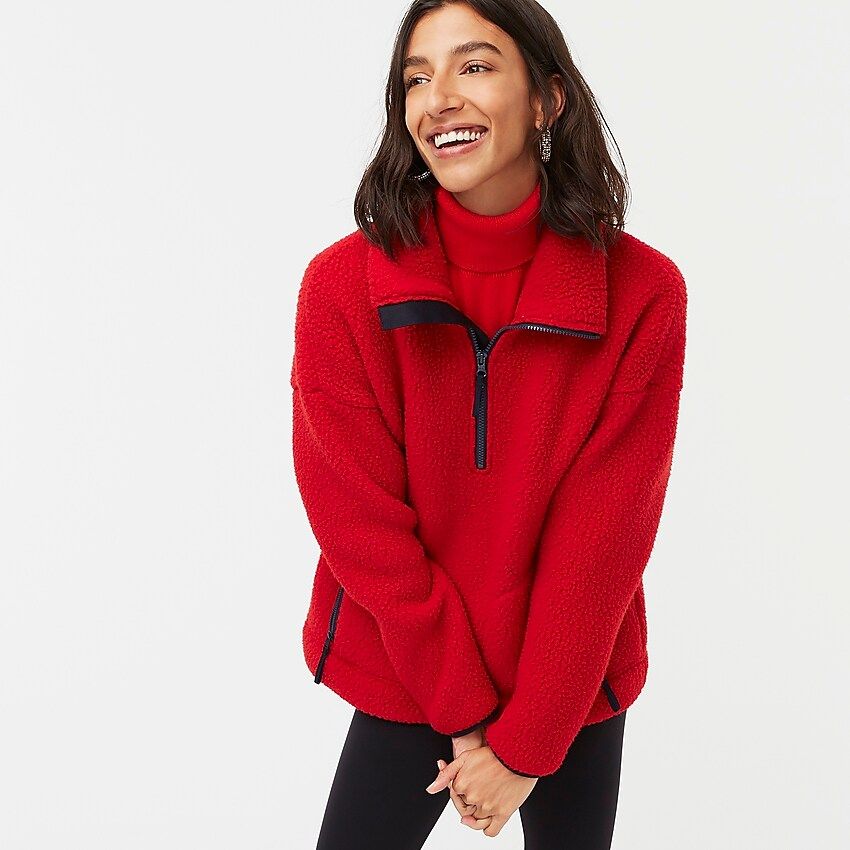 Polartec® sherpa fleece half-zip pullover jacket | J.Crew US