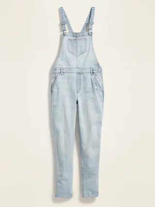 Straight Light-Wash Distressed Jean Overalls for Women | Old Navy (US)