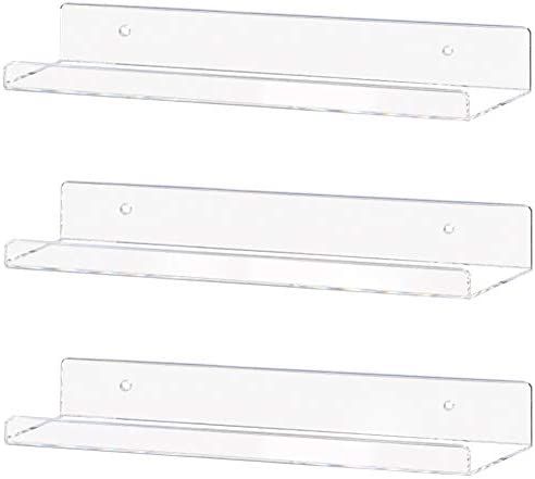 Weiai Clear Acrylic Shelf 15" Invisible Floating Wall Ledge Bookshelf, Kids Book Display Shelves ... | Amazon (US)