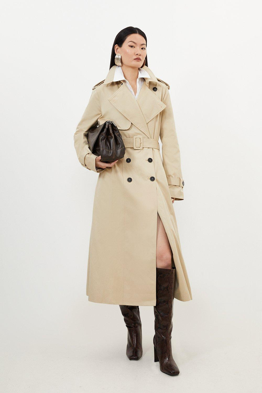 Full Skirt Maxi Trench Coat | Karen Millen US