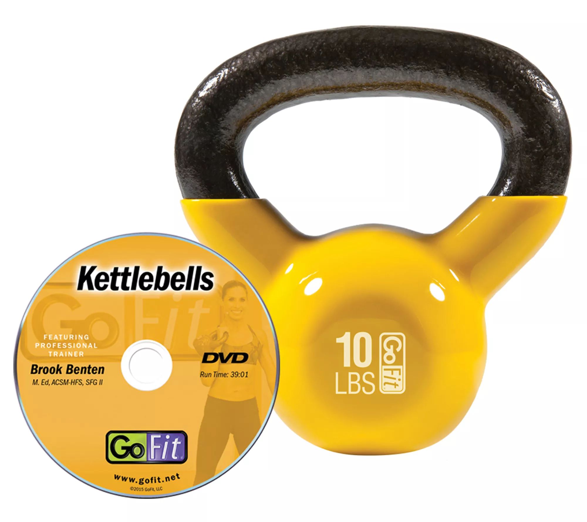 GoFit Contour Kettlebell 10 Pounds Yellow - QVC.com | QVC