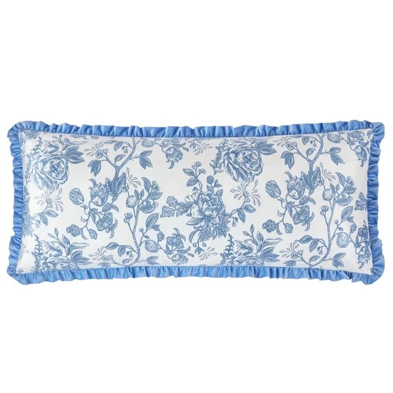 Petals and Pearls by Urban Shop 20" x 48" Ruffle Mink Body Pillow, Blue | Walmart (US)