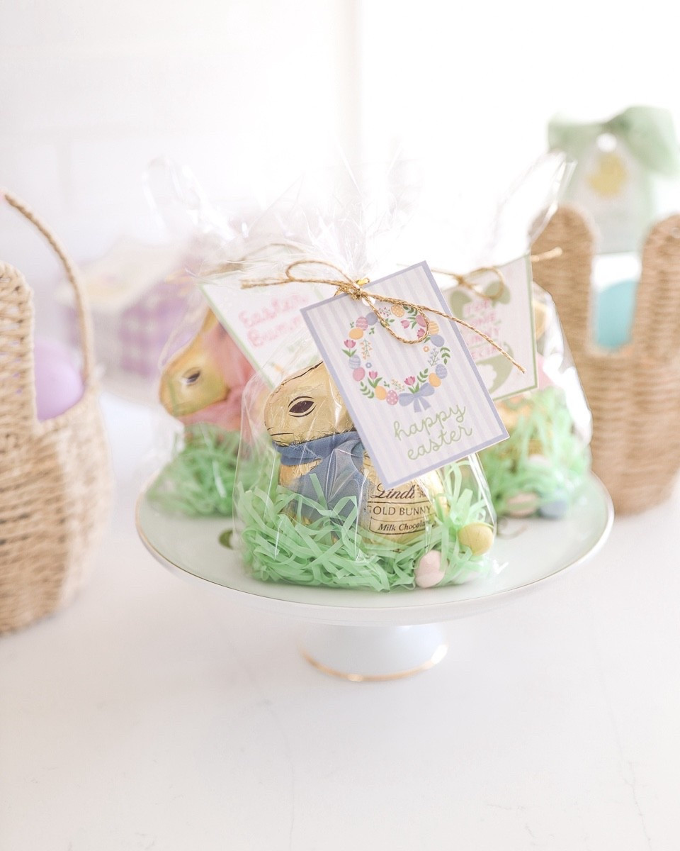 Love these cute Easter bunny gift bags with printable tags! Perfect Easter treats for classrooms, neighbors, family, and friends! 

#LTKKids #LTKSeasonal #LTKHome