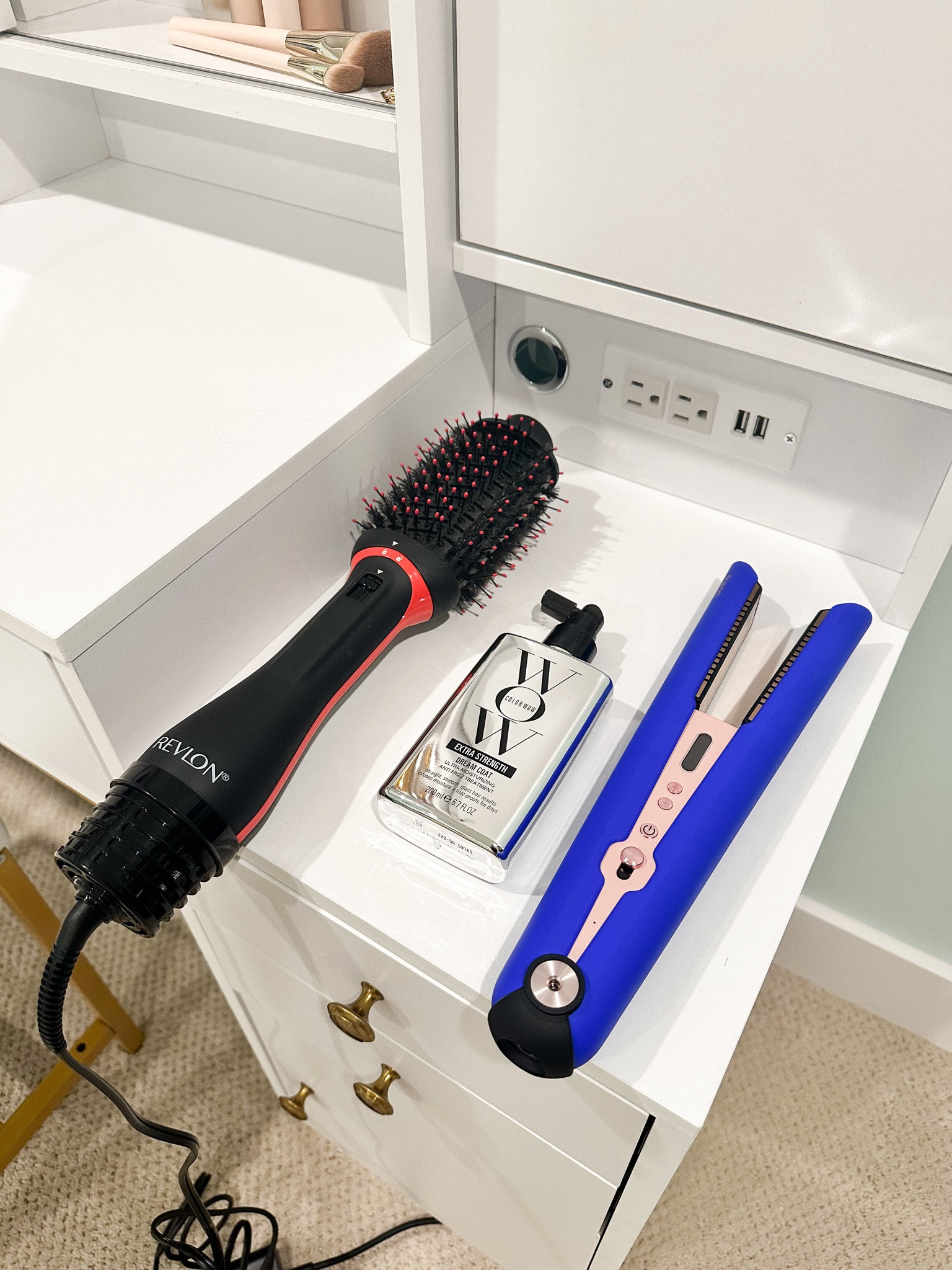 Eva’s hair is naturally curly. She has tight curls and thick hair. Here’s our secret to turning her curls poker straight - spray with Wow and dry in sections with the Revlon brush then smooth straight with the Dyson cordless flat iron! Works like a charm and only takes about 20 - 30 minutes.

#LTKU #LTKstyletip #LTKbeauty