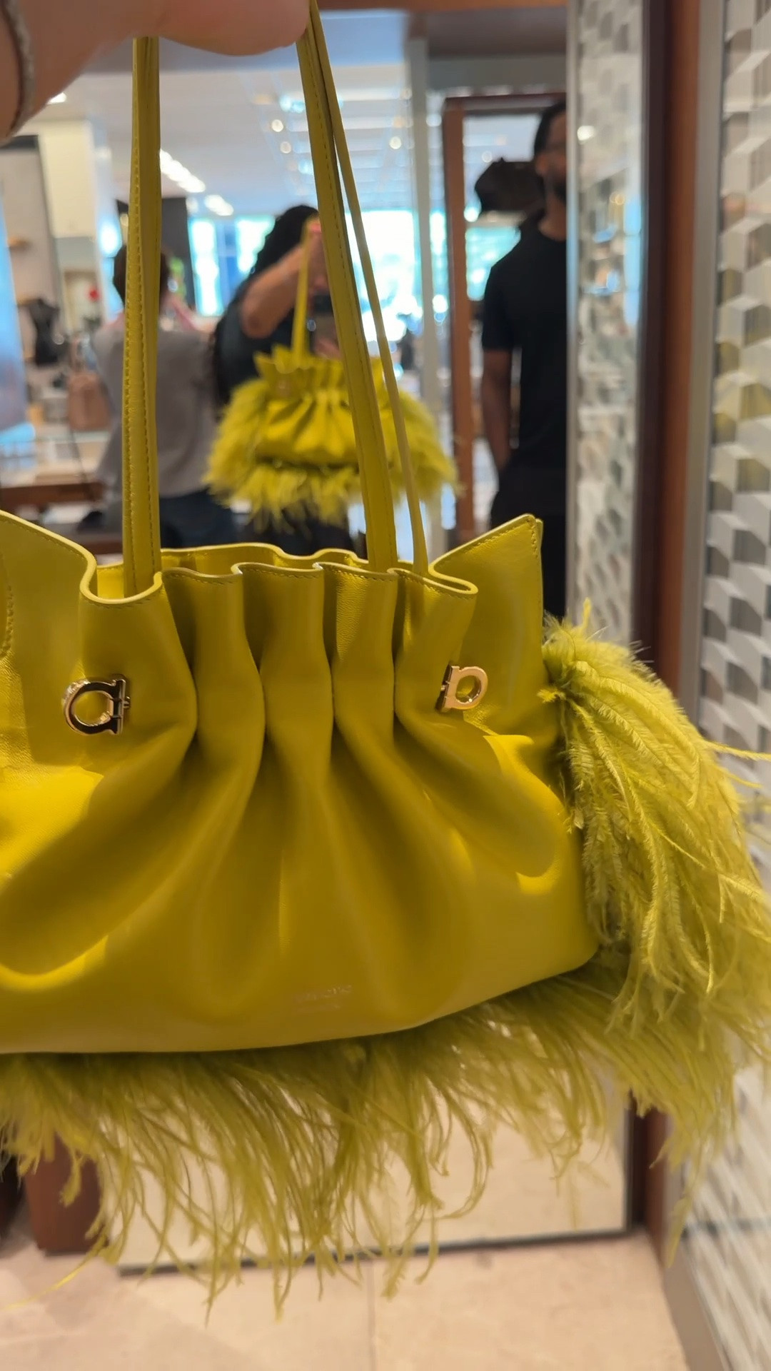 My husband is over my spending habits lmao, but somebody should have this #Ferragamo #shoulderbag! It’s beautiful in person 😍 Buttery soft Napa leather with ostrich feathers. This color is antique yellow. It also comes in black, which is not nearly as fabulous lol. Total statement bag!

#purse #purses #statementbag #bag #bags

#LTKdayinmylife #LTKSaleAlert #LTKgrwm