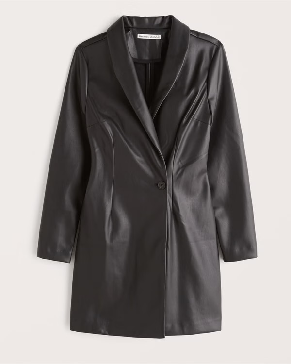 Vegan Leather Blazer Dress | Abercrombie & Fitch (US)
