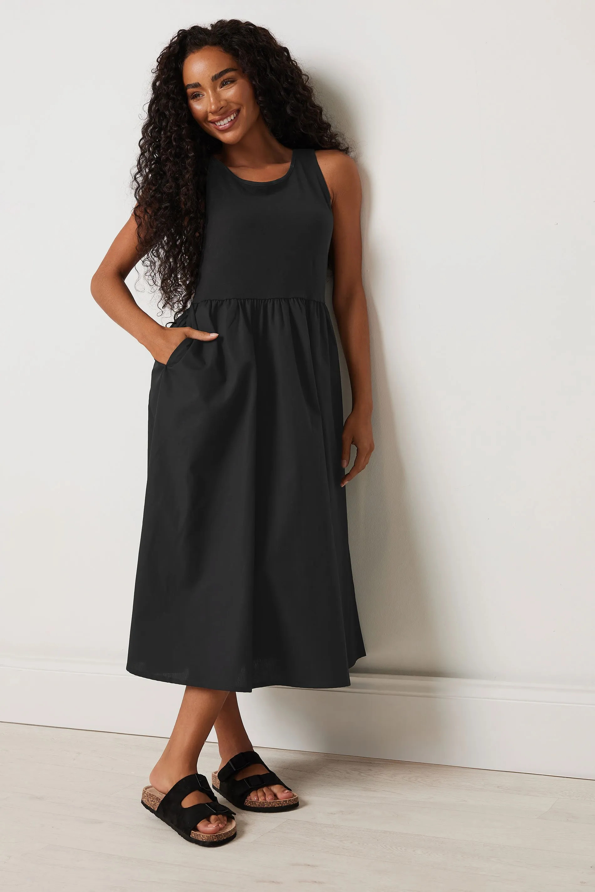 Black M&Co Petite Sleeveless Midi Dress | Debenhams | Debenhams UK