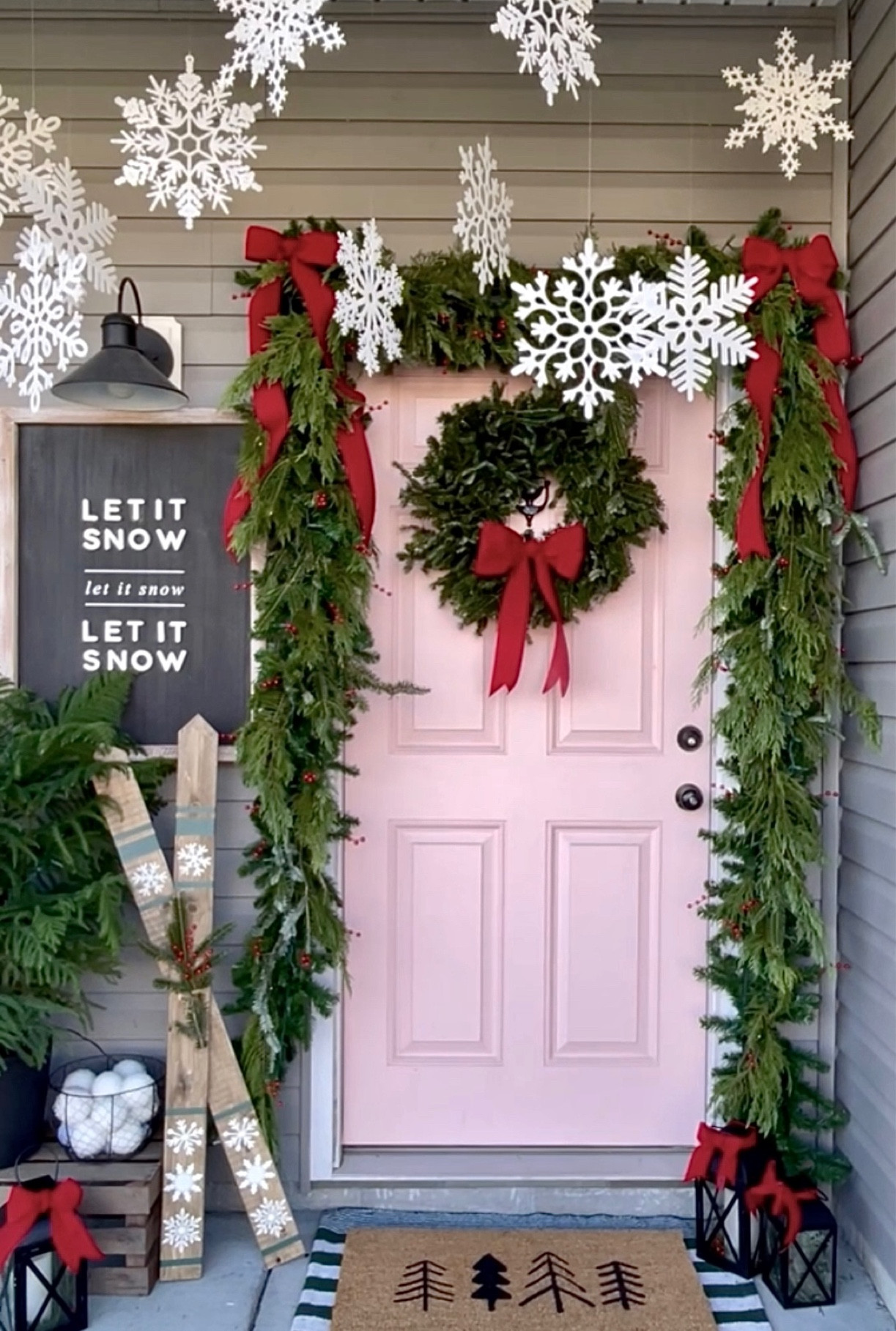 2022 Holiday porch decor!  *Skis were made at A&Rworkshop(chesapeake) 
*Let it snow frame is from @krumpetshomedecor

#LTKHoliday #LTKSeasonal #LTKhome