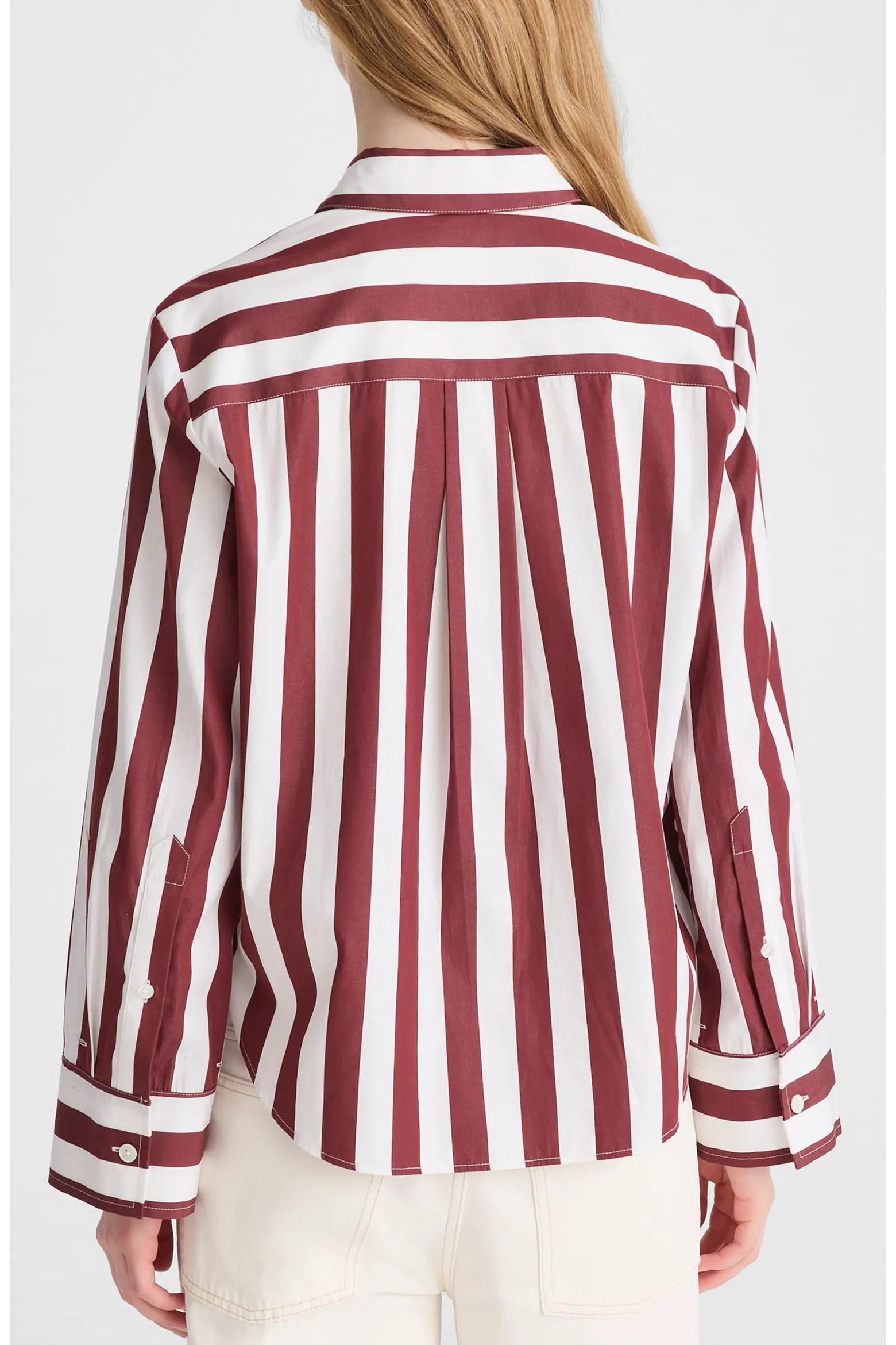 The Signature Cotton Poplin Y-Neck Shirt (Women) | Nordstrom | Nordstrom
