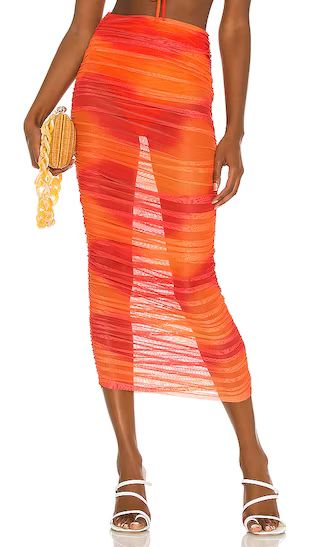 Kelly Maxi Skirt in Orange Tie Dye | Revolve Clothing (Global)