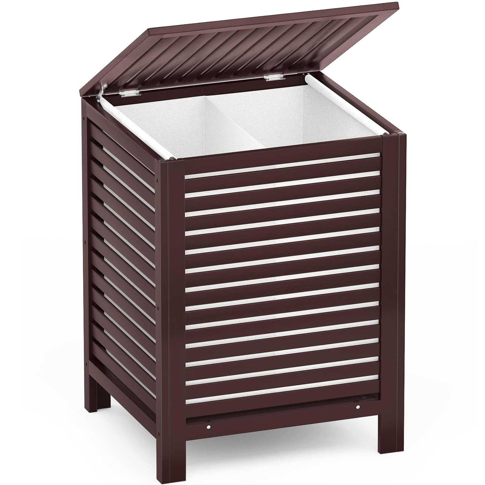 Homykic Bamboo Laundry Hamper with Lid, 120L Large Clothes Laundry Sorter with Removable 2-Sectio... | Amazon (US)