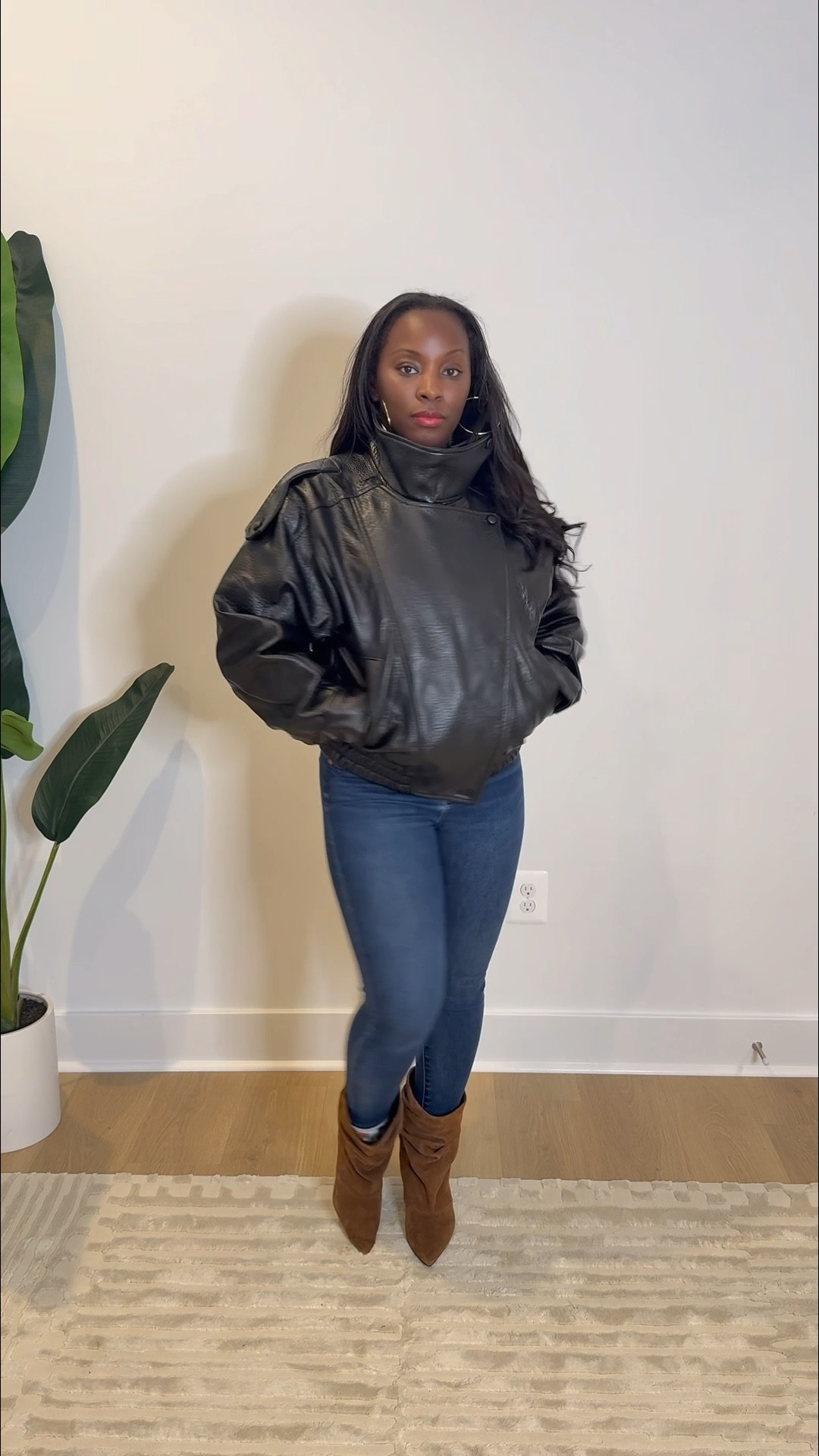I really love this jacket from Zara. It’s super cute and it’s a bit oversized. I’m wearing a size small but could’ve easily size down. Let me know if I should keep it and if you would like to wear it. Zara, ootd, winter ootd, fall ootd , fall fashion faux leather jacket 

#LTKootd #LTKHoliday #LTKgrwm
