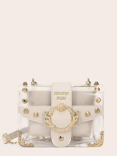 Studded Decor Clear Chain Bag With Inner Pouch | SHEIN