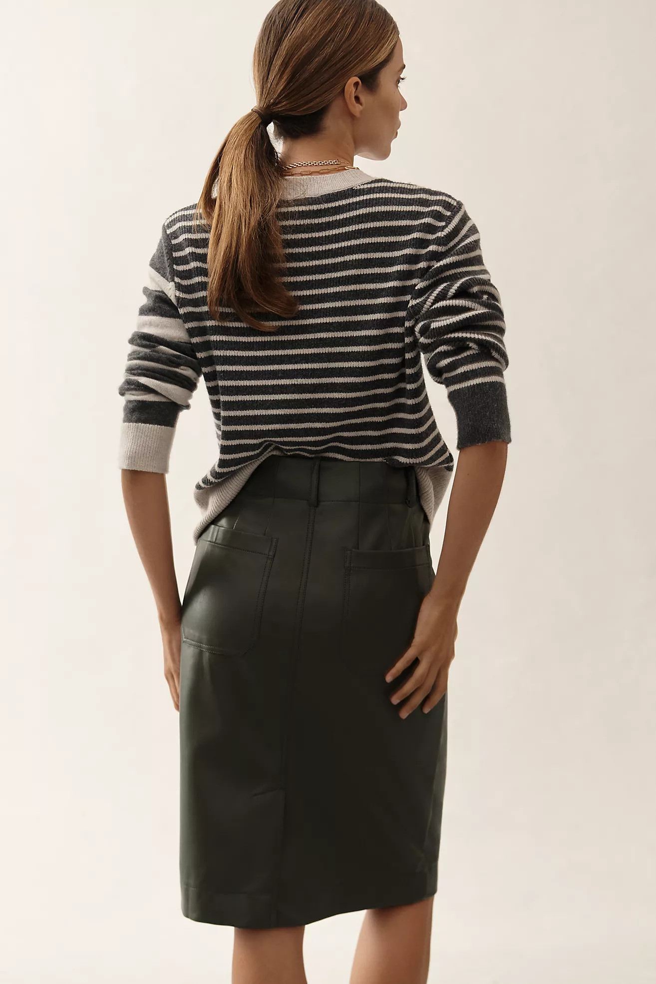 The Colette Faux Leather Skirt by Maeve | Anthropologie (US)