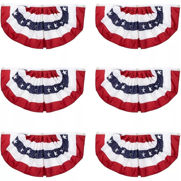 Juvale 6 Pack American Flag Decorations Bunting Banner, Patriotic USA Pleated Fan for 4th of July... | Target