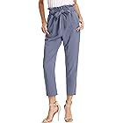 Women's Cropped Paper Bag Waist Pants with Pockets | Amazon (US)