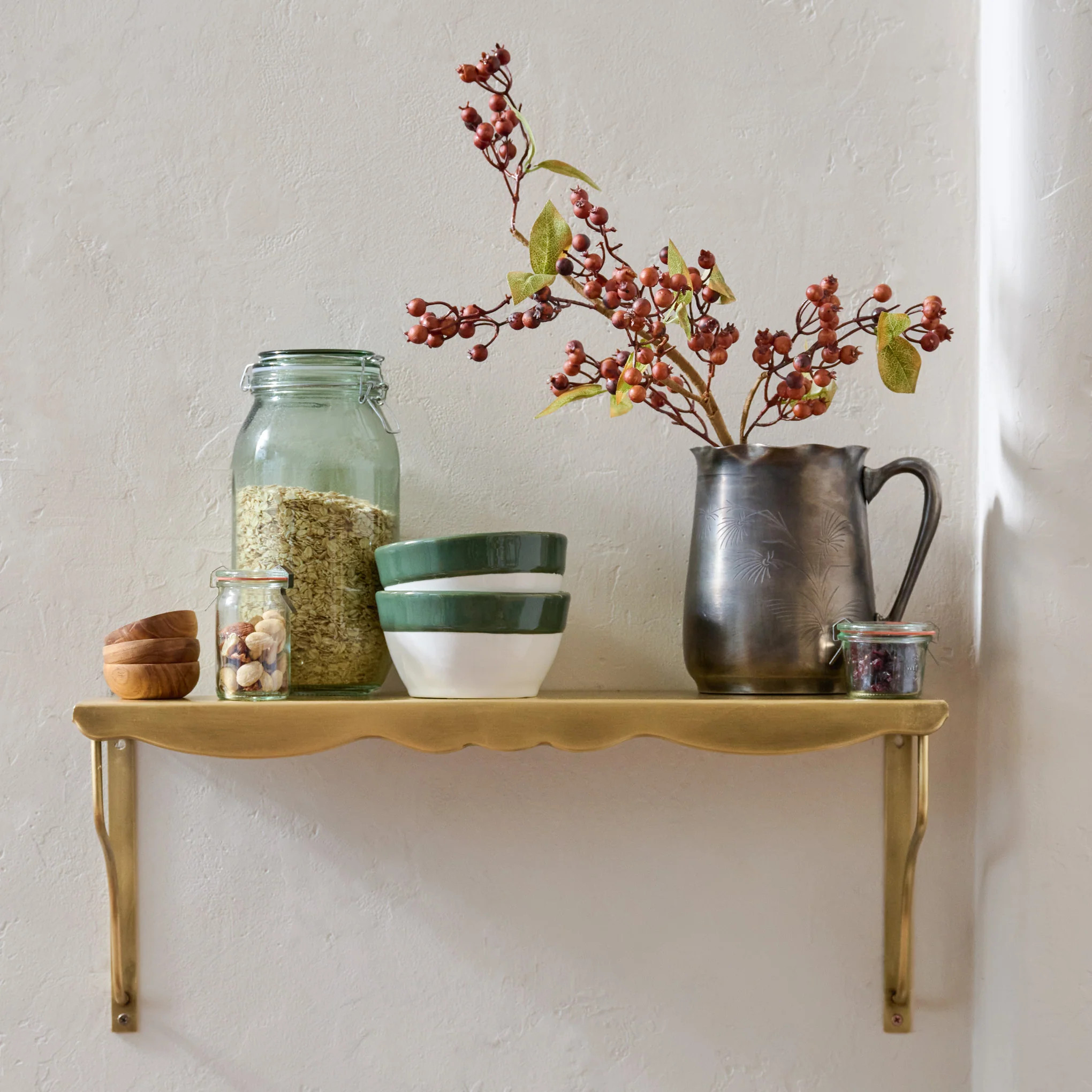 Rosalie Brass Scalloped Shelf | Magnolia
