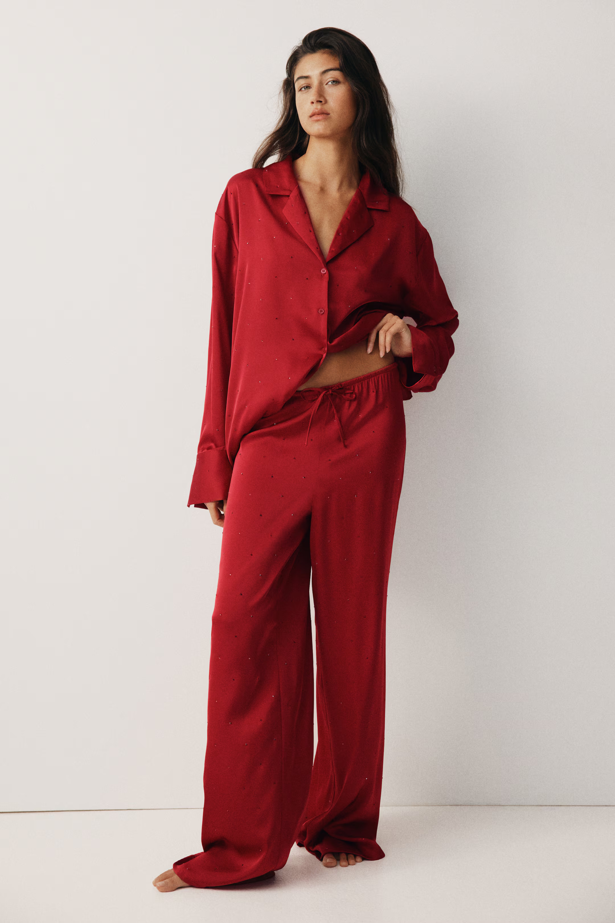 Embellished Satin Pajama Pants | H&M (US + CA)