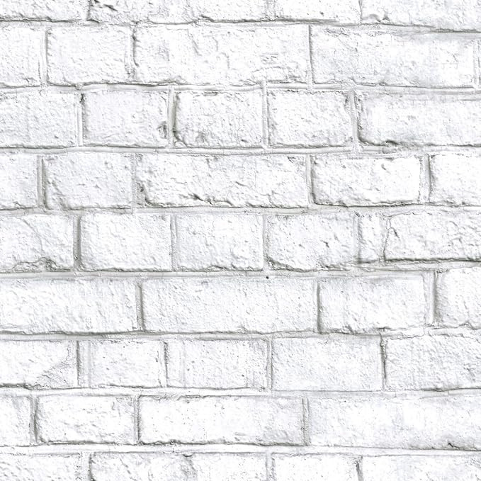 RoomMates RMK11237WP White Brick Peel and Stick Wallpaper | Amazon (US)