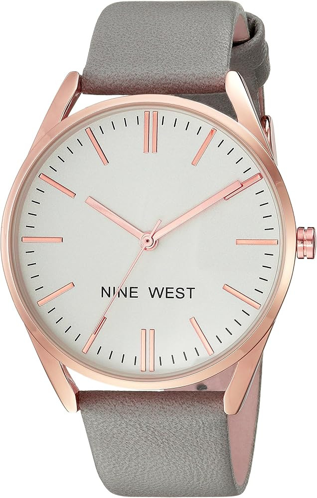 Nine West Rose Goldtone and Grey Strap Watch | Amazon (CA)