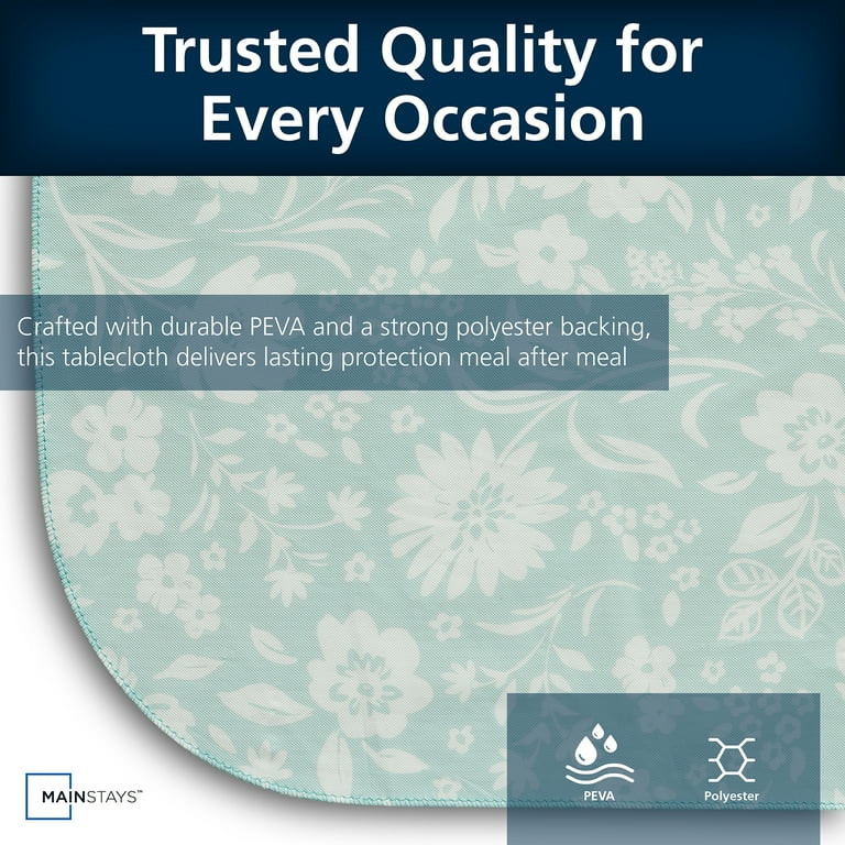 Mainstays Floral Print PEVA Tablecloth 60" x 84" Rectangle | Walmart (US)