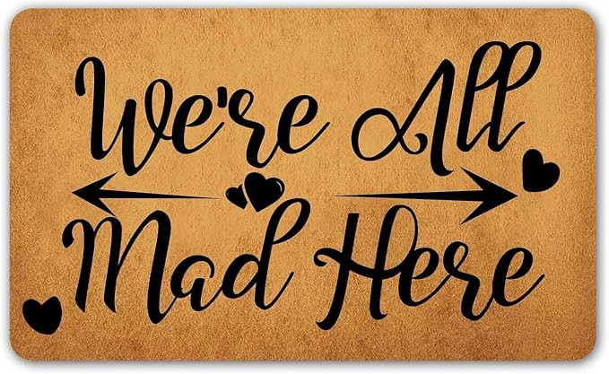 Halloween Decore Doormat We're All Mad Here Indoor Entrance Doormat for Doorway Area Kitchen Balcony | Amazon (US)