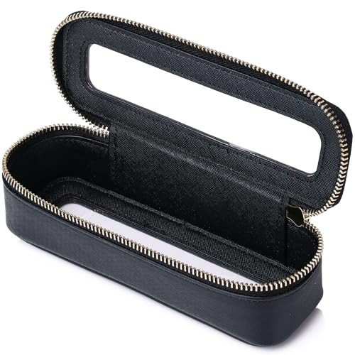 LOFOWN Makeup Brush Case Slim Clear Makeup Bag Travel Cosmetic Case and Waterproof Toiletry Makeup Bag with Zipper Purse Organizer for Women (Black, Slim) | Amazon (US)