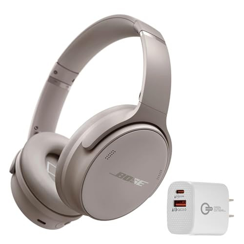 Bose QuietComfort Bluetooth Headphones, Wireless Headphones with Active Over Ear Noise Cancelling and Mic, + Green Extreme 20W 2-Port Wall Charger (Sandstone) | Amazon (US)