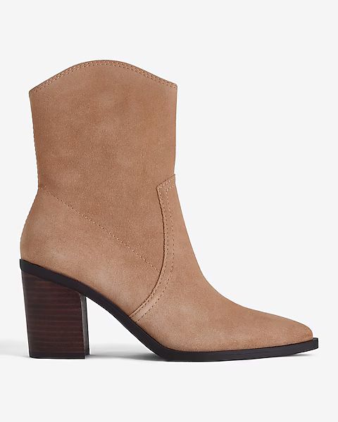 Suede Pointed Toe Ankle Boots | Express