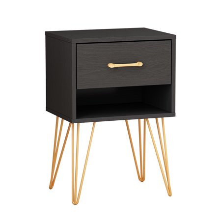 Kerrogee Modern Nightstand with Drawer and Open Cube Metal Frame Bedside Table for Bedroom Living Ro | Walmart (US)