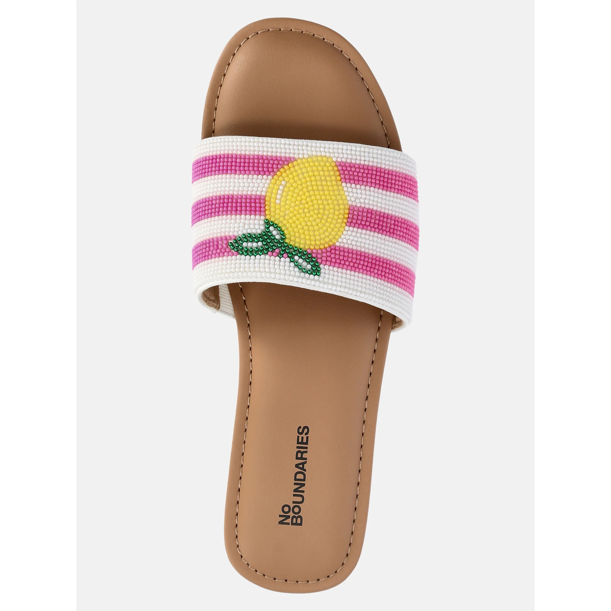 No Boundaries Women's Beaded Slide Sandals | Walmart (US)