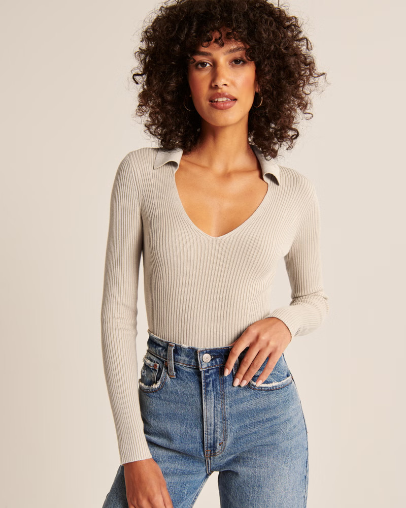 Elevated Ribbed Knit Polo | Abercrombie & Fitch (US)