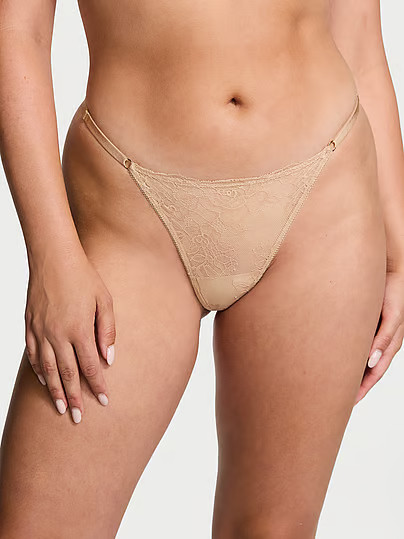 Very Sexy Rose Lace Adjustable V-String Panty, Beige, L - Women's Panties - Victoria's Secret | Victoria's Secret (US / CA )