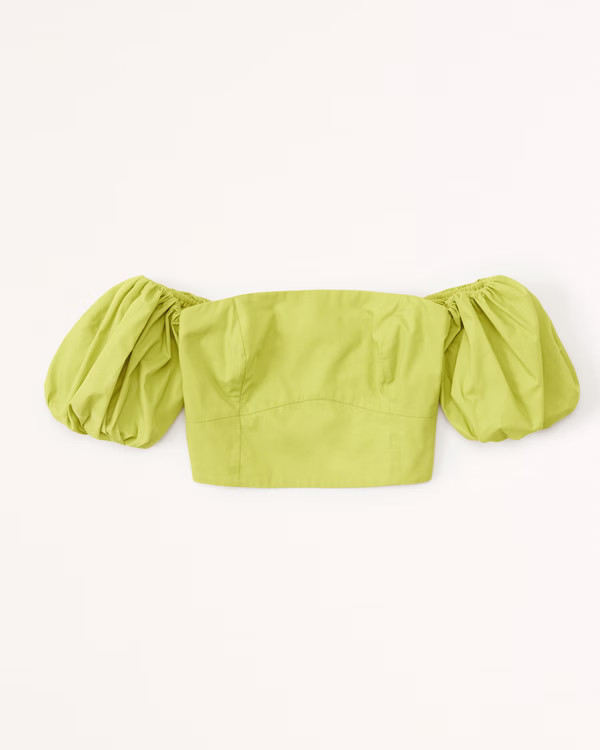 Off-The-Shoulder Poplin Set Top | Abercrombie & Fitch (US)