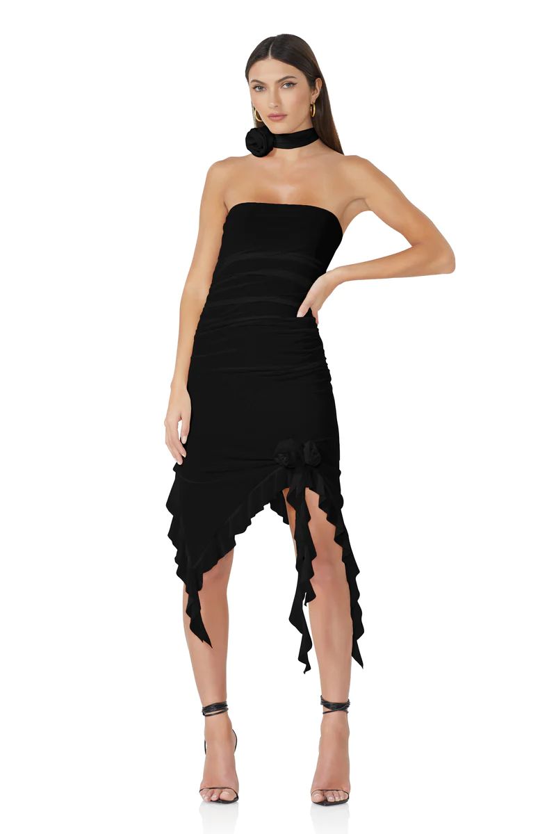 Shonda Ruffle Mini Dress - Noir | ShopAFRM
