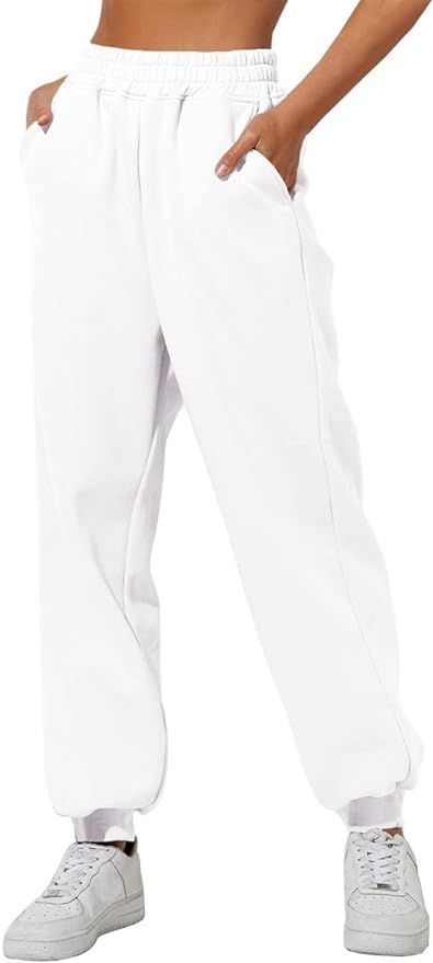 Yovela Womens High Waisted Baggy Sweatpants 2024 Fall Jogger Pants Y2k Trendy Lounge Trousers wit... | Amazon (US)