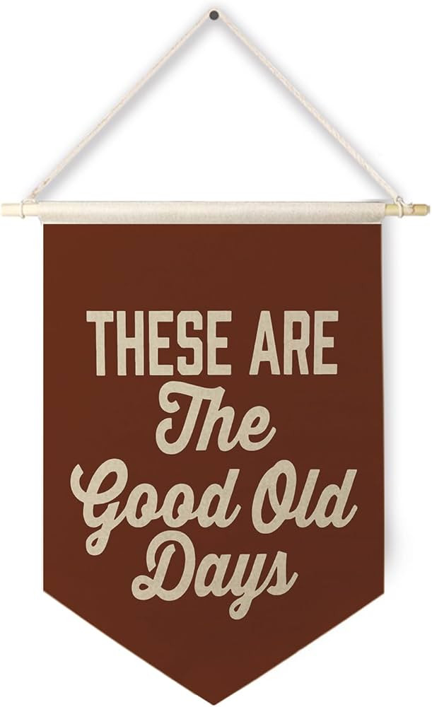 Qpenm These Are The Good Old Day Vintage Hanging Wall Canvas Banner,Inspirational Hanging Pennant... | Amazon (US)