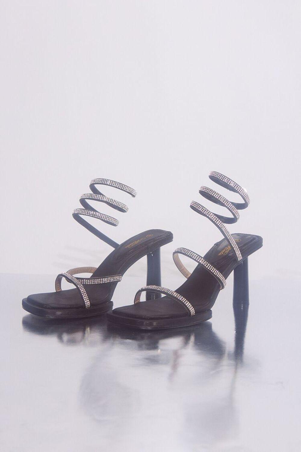 Rhinestone Ankle-Wrap Stiletto Heels | Forever 21 (US)
