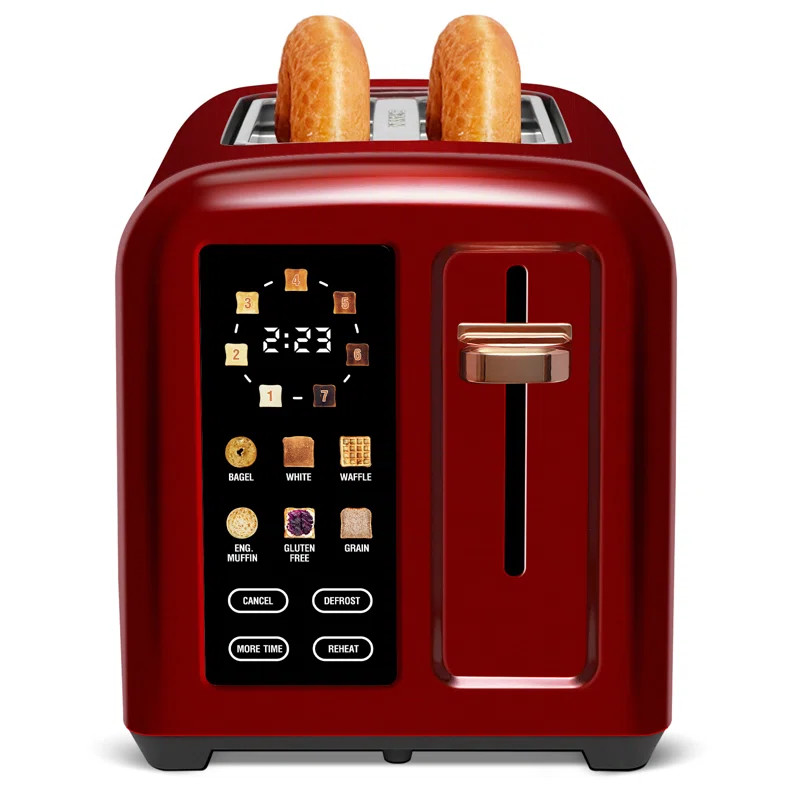 Grille-pain 2 tranches, grille-pain en acier inoxydable avec écran tactile et bouton tactile, vi... | Wayfair North America