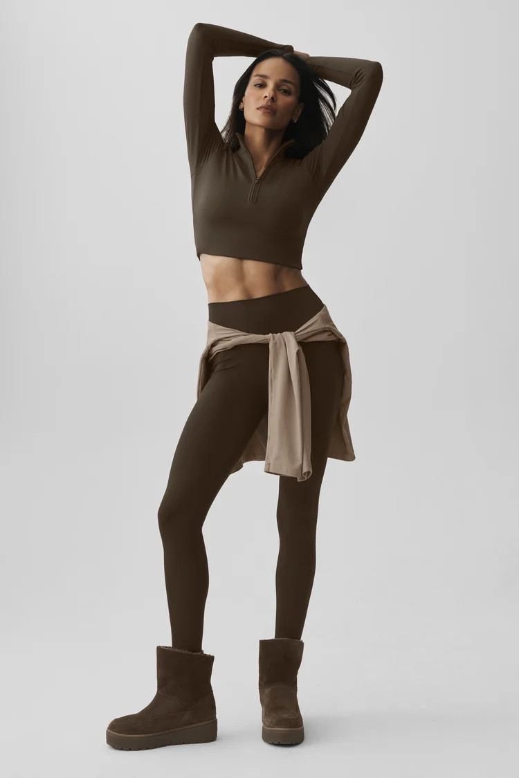 ALO Softsculpt Precision 1/4 Zip Long Sleeve | Alo Yoga