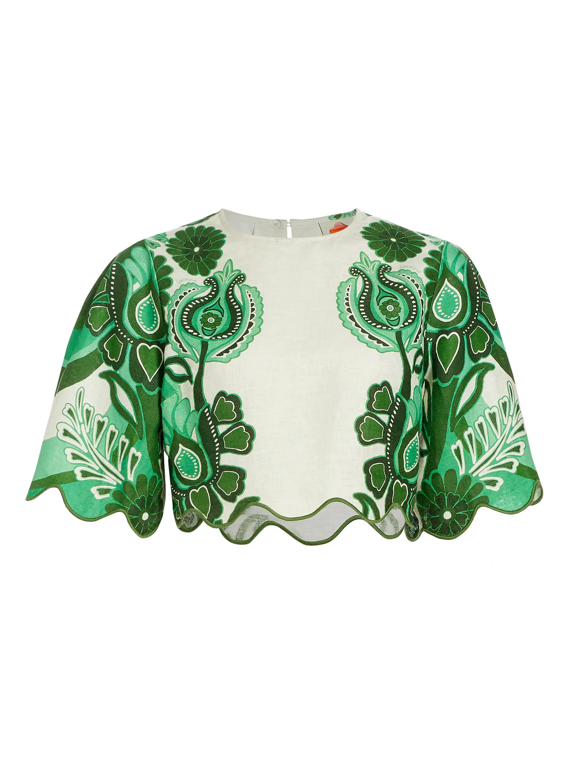 Geometric Linen Crop Top | Saks Fifth Avenue