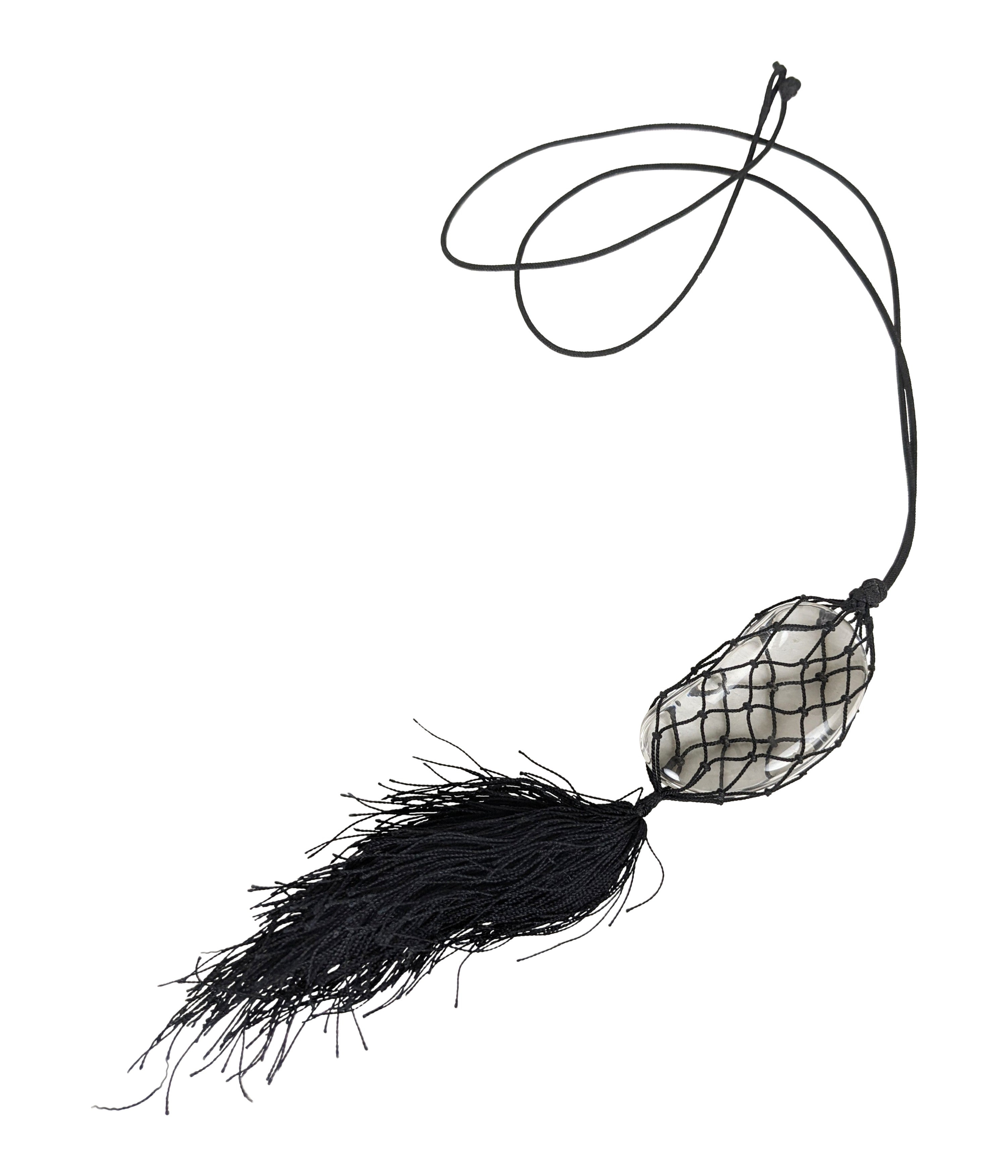 Early Elsa Peretti Rock Crystal Bean Pendant | 1stDibs